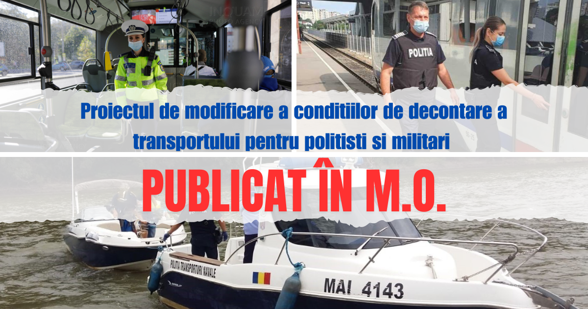 S-au modificat condițiile de decontare a navetei pentru polițiști și militari