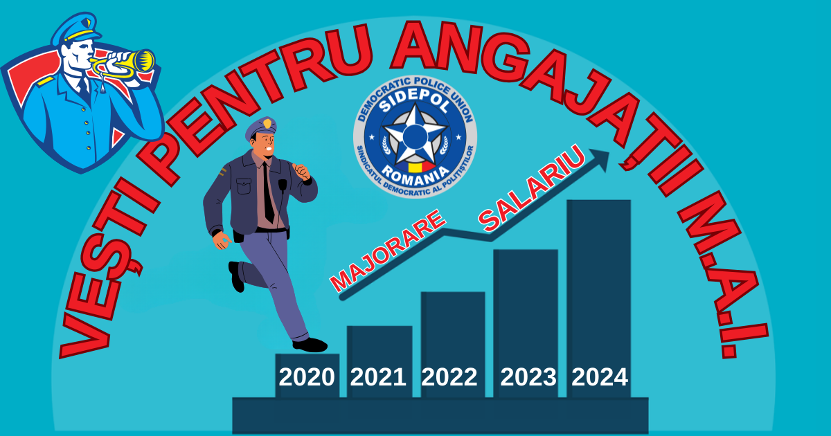Majorări salariale pentru ANGAJAȚII M.A.I.
