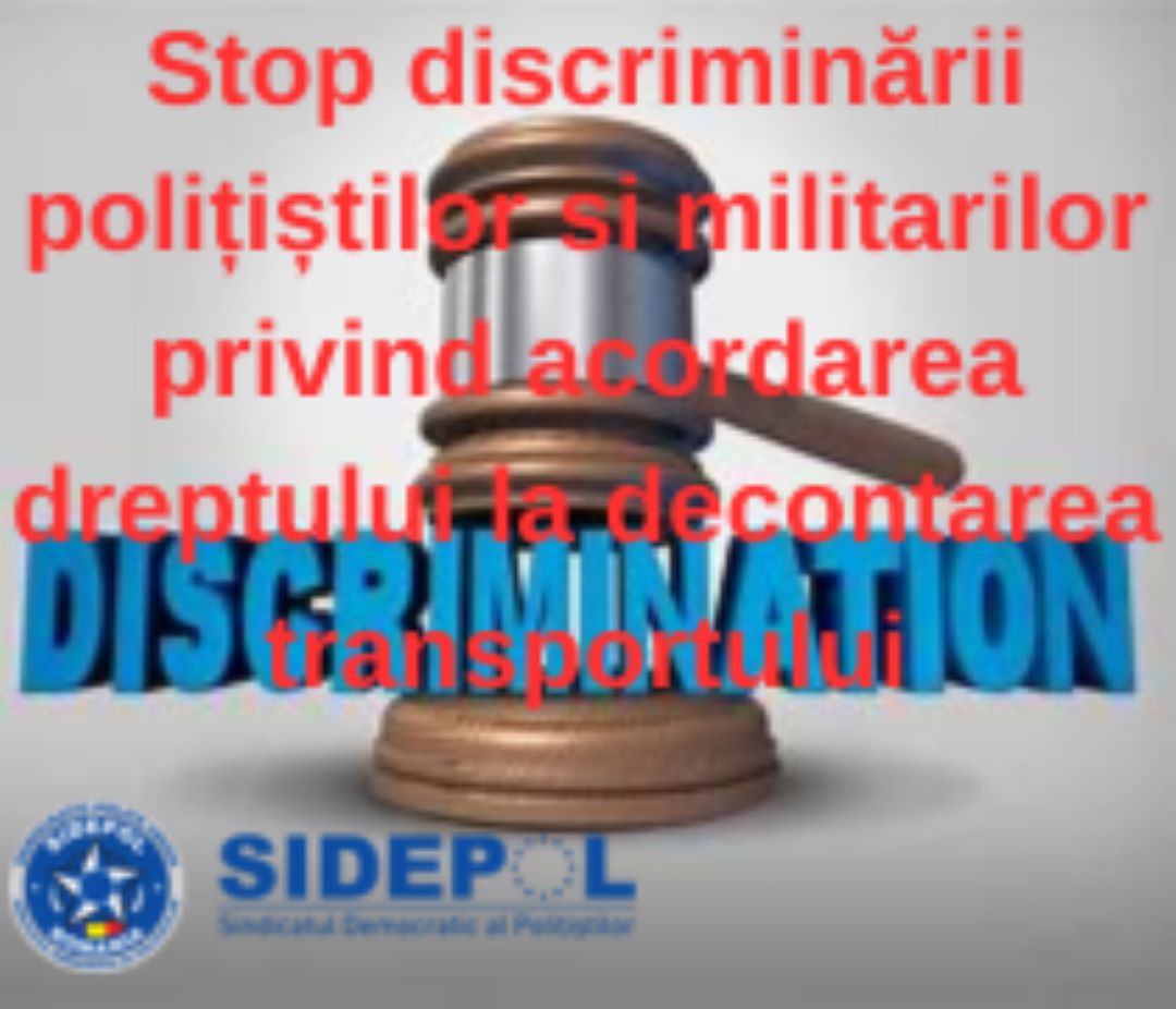 Decontarea transportului pentru polițiști. Modificări discriminatorii?!?
