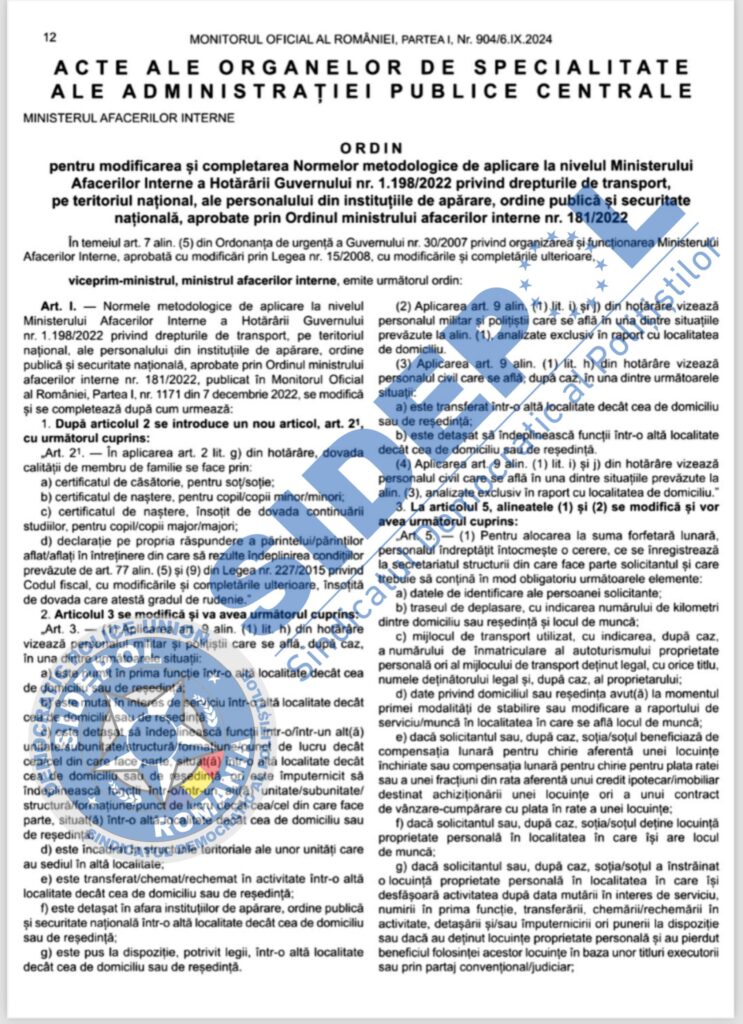 Au fost publicate normele de aplicare privind decontarea transportului